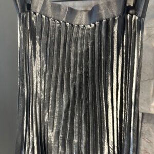Elegant Silver Pleated Skirt